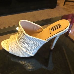 Faux snake skin heels